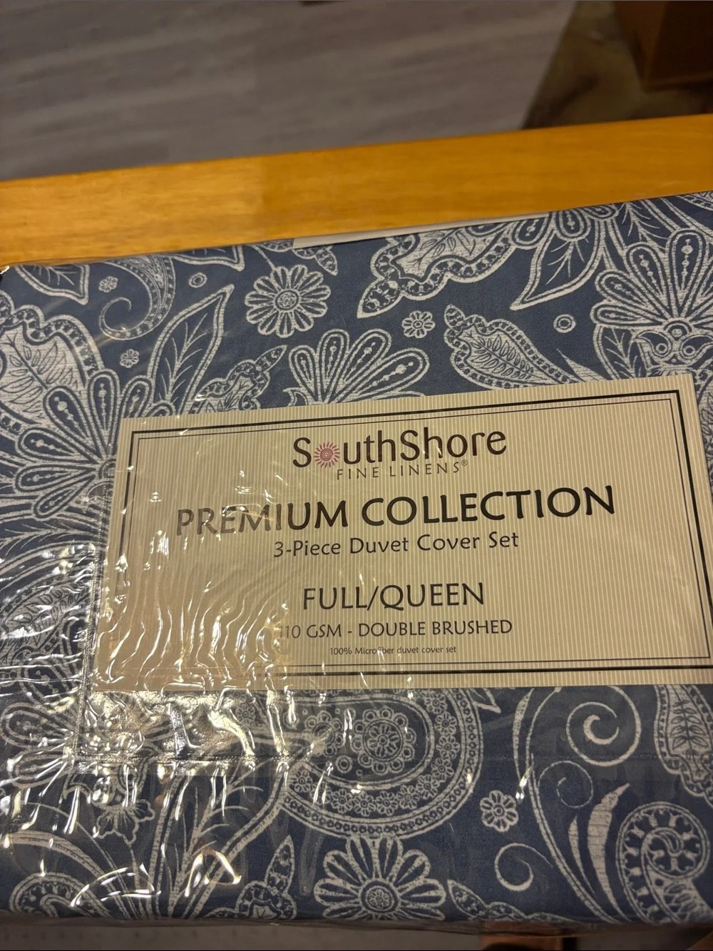 SouthShore Premium Collection Blue Floral Full/Queen Duvet Cover Set
